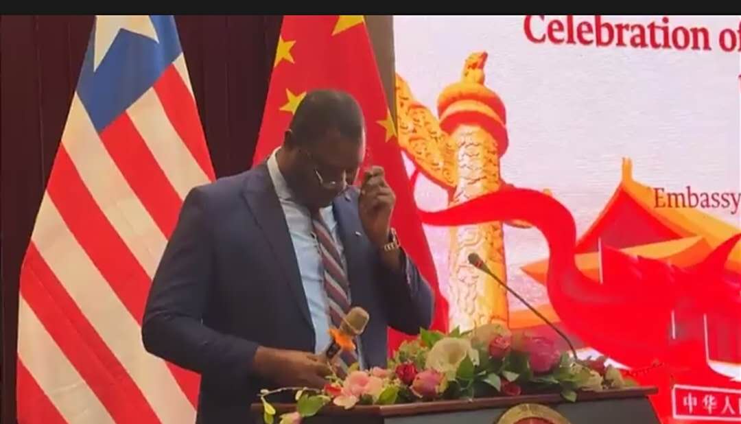 The Chairman of the Ruling Party in Liberia making his remarks.jpg